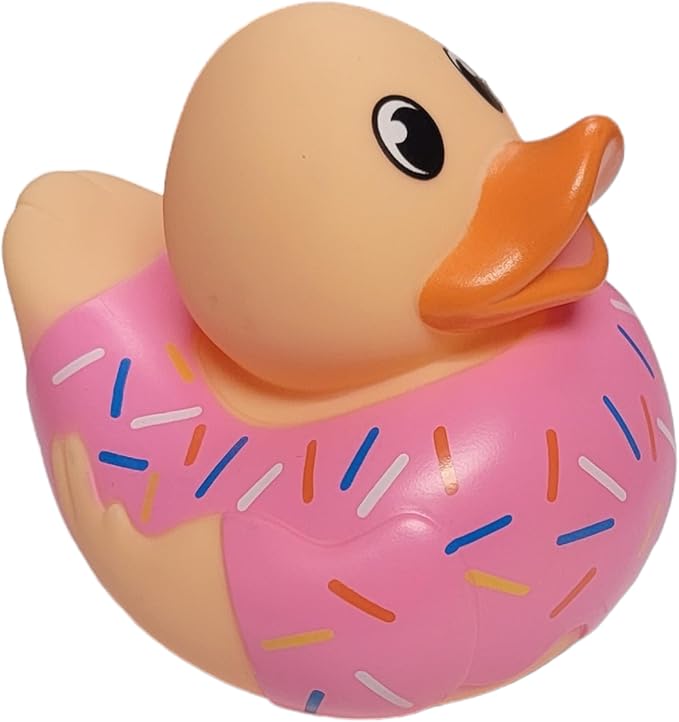 Big Rubber Ducky Collectible Mix (5.5") Alien, Robot, Dinosaur, Splat, Ninja, Confetti, Pink Heart, Yellow, Unicorn and Astronaut. Perfect for Ducking (Confetti Pink)