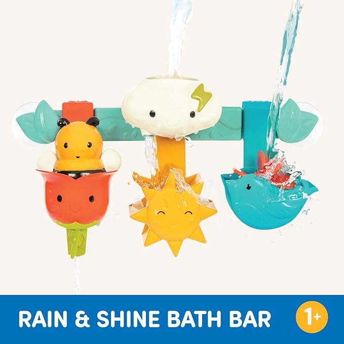 Battat – Baby Bath Toy Bar – 6 Removable Pieces & 2 Suction Cups – Stacking & Sorting Toys – Toddler Bath Toys – 12+ Months