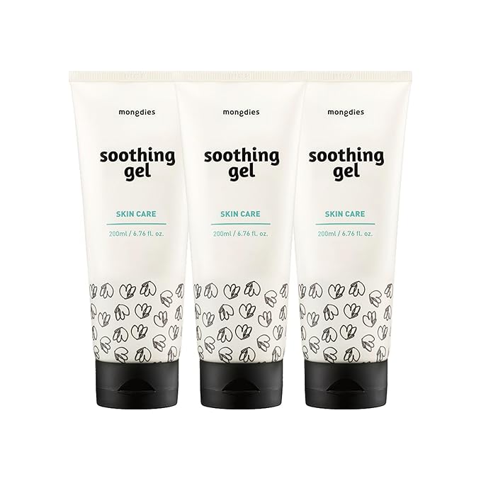 Mongdies Baby Soothing Gel | Cooling & Calming Water Gel for Sensitive Skin | Non Sticky Lightweight Moisturizer | Hyaluronic Acid & Panthenol | Vegan EWG Green | 6.76 fl oz | 3 Pack