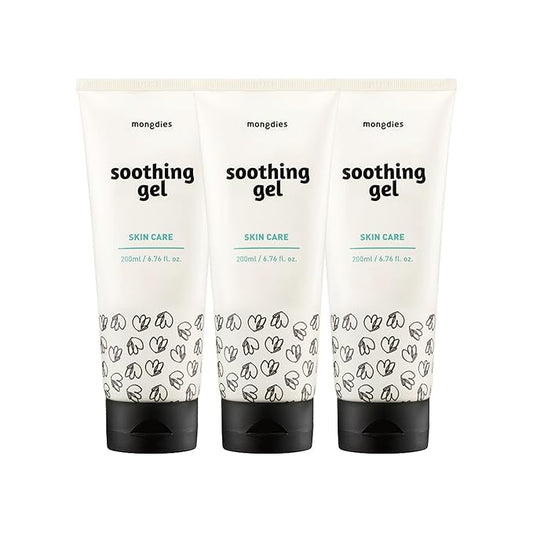 Mongdies Baby Soothing Gel | Cooling & Calming Water Gel for Sensitive Skin | Non Sticky Lightweight Moisturizer | Hyaluronic Acid & Panthenol | Vegan EWG Green | 6.76 fl oz | 3 Pack