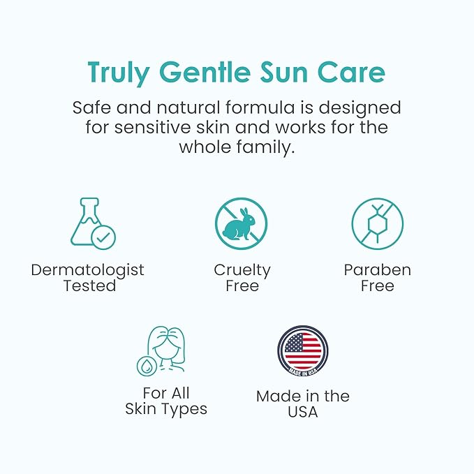 TruKid Easy On Mineral Sunscreen SPF 50 - Kids & Baby Sunscreen for Face & Body, Non-Toxic Zinc Oxide Sunblock Protection for Sensitive Skin, Unscented, FSA Eligible, Travel Size 3.4oz
