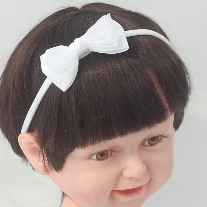Nihao Baby Red white Pink Headband for Baby Girls Newborn Bows -3 PCS