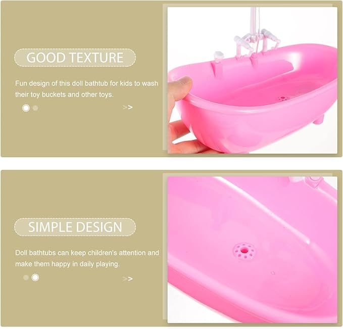 Yardwe Doll Bathtub Toy Set 2Pcs Miniature Bathtubs with Spray for Kids, Mini House Decor Prop for Kids, Play and Bath Time Fun