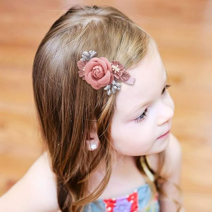 Flower Hair Clip BFNAAgirl Baby Girl Hair Bows Exquisite Hair Accessories Alligator Clips for Infants Toddlers Teen Kids Gift 3pcs/set
