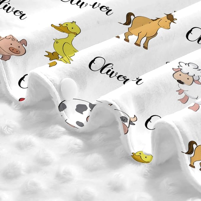 Personalized Baby Car Seat Canopy for Babies with Name, Custom Car Seat Covers for Boys Girls, Infant Opening Minky Nursing Breastfeeding Stroller Cover Carseat Canopies for Newborn (Farm Animals)
