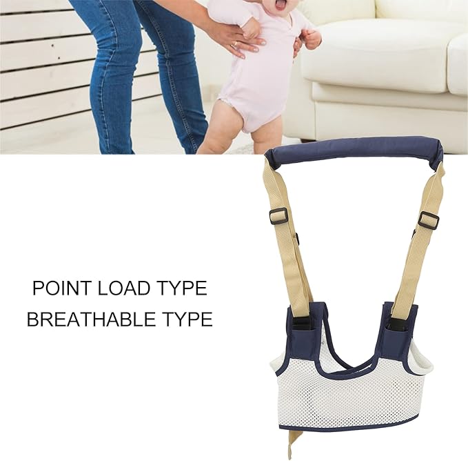 Baby Walking Harness, Adjustable Multi Functional Standing Up Belt, Detachable 3D Breathable Baby Walking Helper, Handheld Safety Harness Assistant Belt for Toddlers Infants Child(Dark Blue)