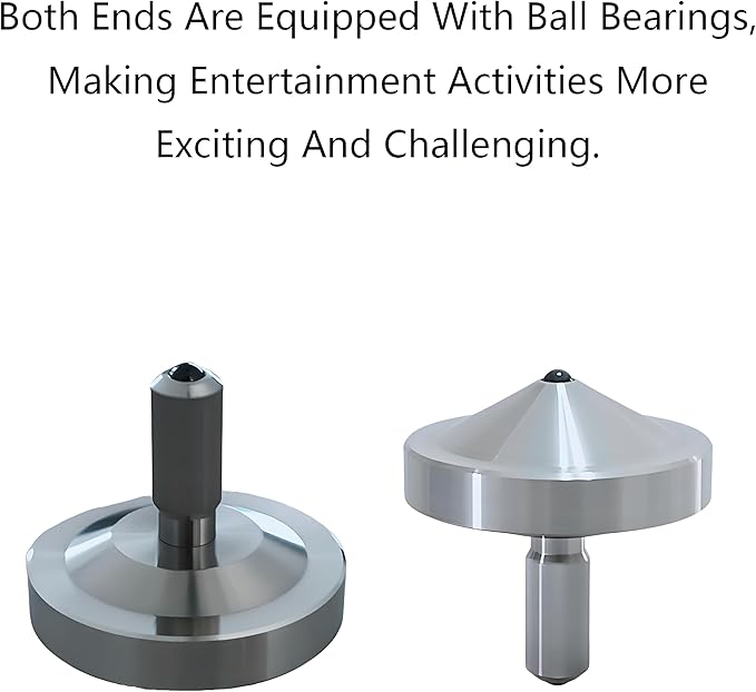 Stainless Steel Spinning Gyro, 5-11 Minutes, Dual Ball Bearings,Long-Lasting Spin for Adults to Relieve Stress, CNC Machined, Great Time Killer,Stress-Relief Toy. (Double Head Rotation)