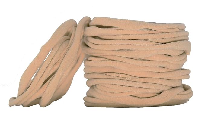 Super Soft Nude Nylon Headband For Newborn Baby Kids, High Stretchy, 20 Pcs For DIY Crafts