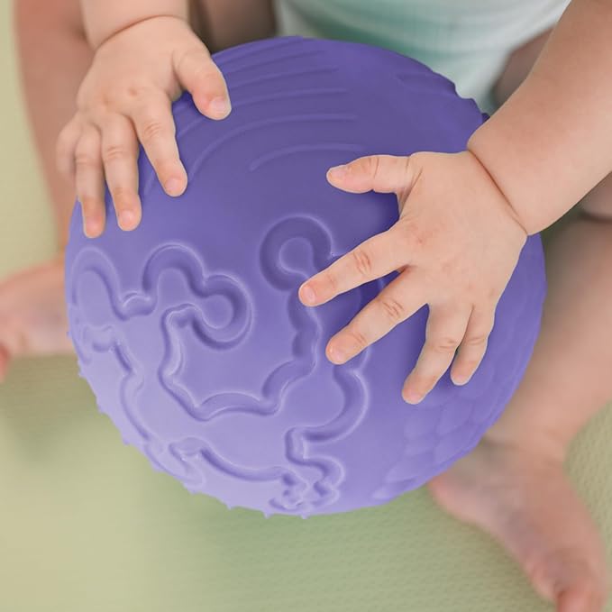 Edushape Texture-iffic Sensory Ball for Baby - 7" Baby Ball that Helps Enhance Gross Motor Skills for Kids - Toddler Ball with 8 Sections of Different Tactile Patterns