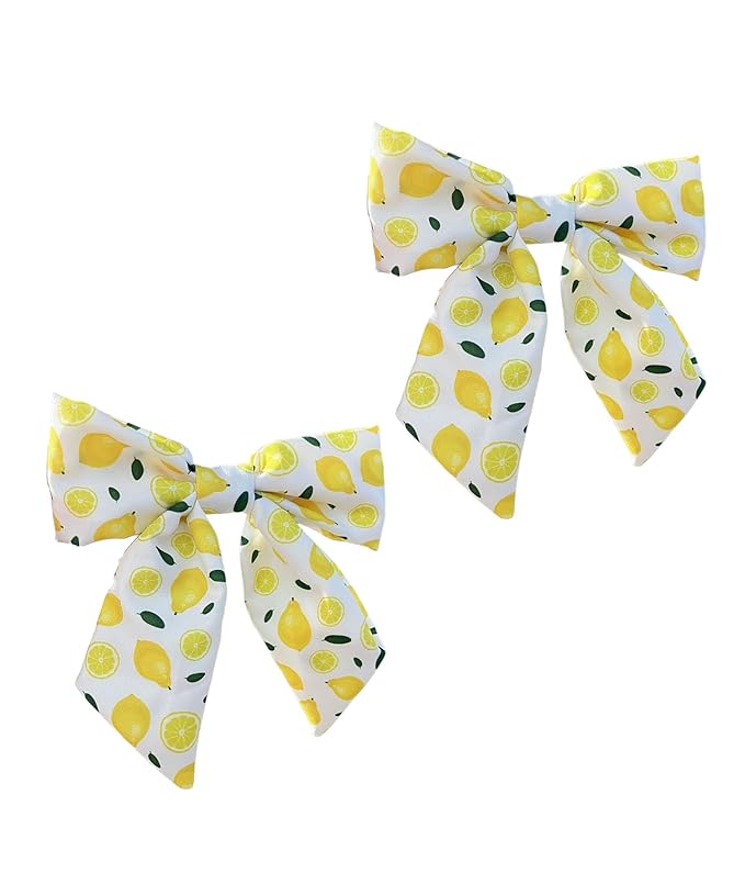 Lemon Bow Clips Baby Girls Fruits Bowknot Pin Kids Girls Yellow Lemon Hair Bow Clips BBG97 (Set-B)