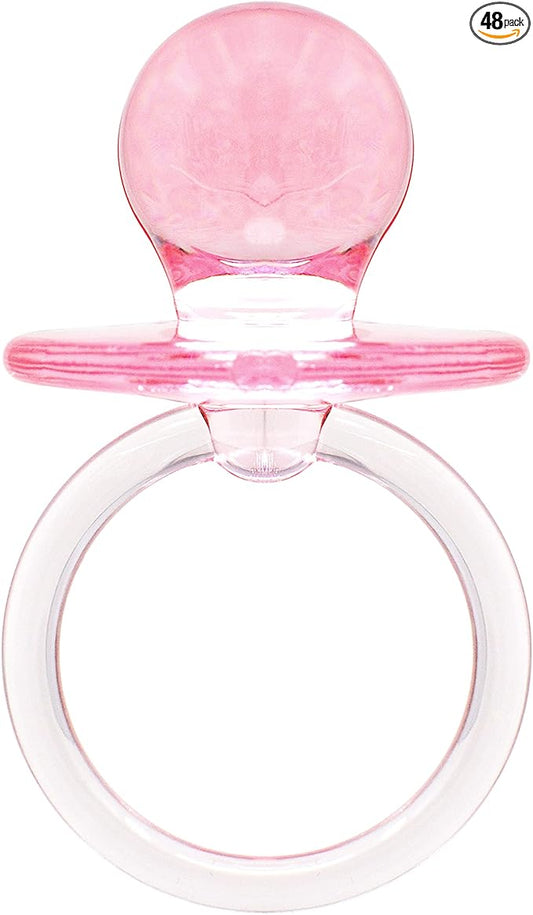 Baby Pacifier 2.5" Baby Shower Favors Decoration (Pink, 48 Count)