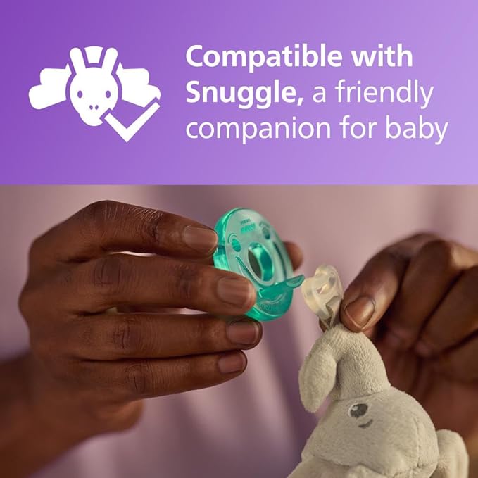 Philips Avent Soothie Baby Pacifiers - 100% Silicone Pacifiers for Babies 0-3 Months,-Piece Design,BPA-Free,Extra Durable,Green,Model SCF190/41,4 Count (Pack of 10)