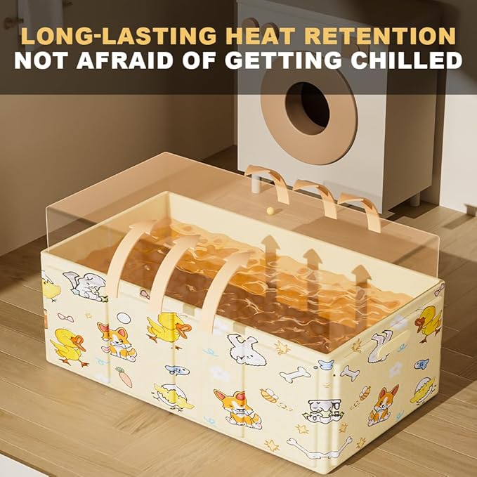 Foldable Baby Bathtub with Cute Animal Print, Portable Infant Bath Tub ，31.5x17.7x9.8 Inch Expanded (Yellow)