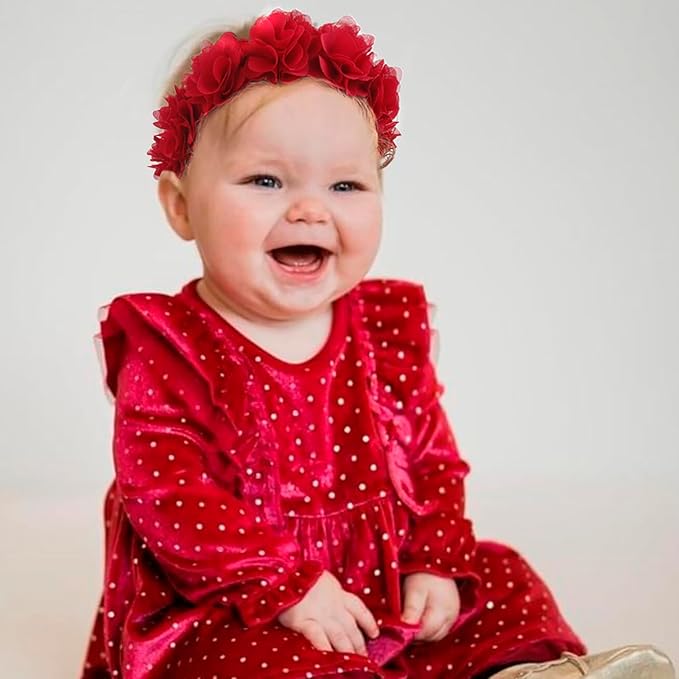 New Model Baby Girl Nylon Headbands Nylon Flower Elastic Hairbands 3pcs Hair Accessories Gift for Newborn Infant Toddlers (BF-XKFD007)
