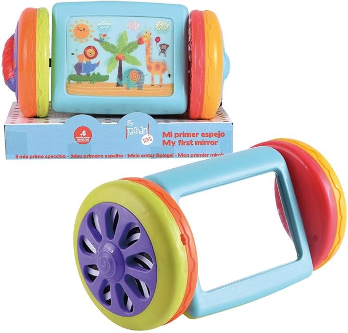 infunbebe Tachan Centros 782T00505 Wheeled Mirror with Wheels and Activities, Multi-Colour, M