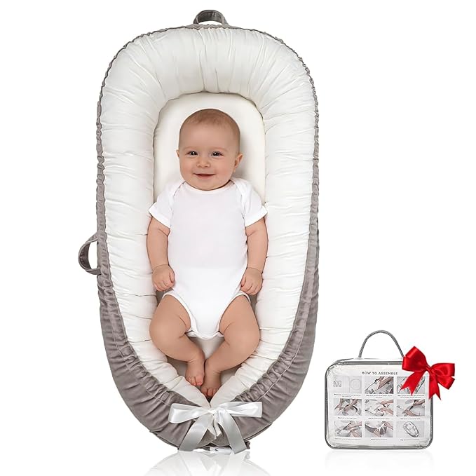 Infant Support Cushion | Organic Cotton Infant Support Cushion | Reversible, Adjustable & Portable Floor Cushion | Soft, Breathable, Washable Cover