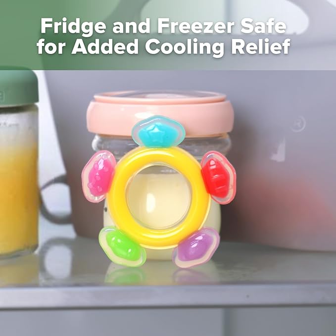 Haakaa Silicone Ferris Wheel Teether - Freezer Teething Toy for Babies 3-6 Months - Safe Soothing Cold Relief - BPA Free Silicone -1 Pack