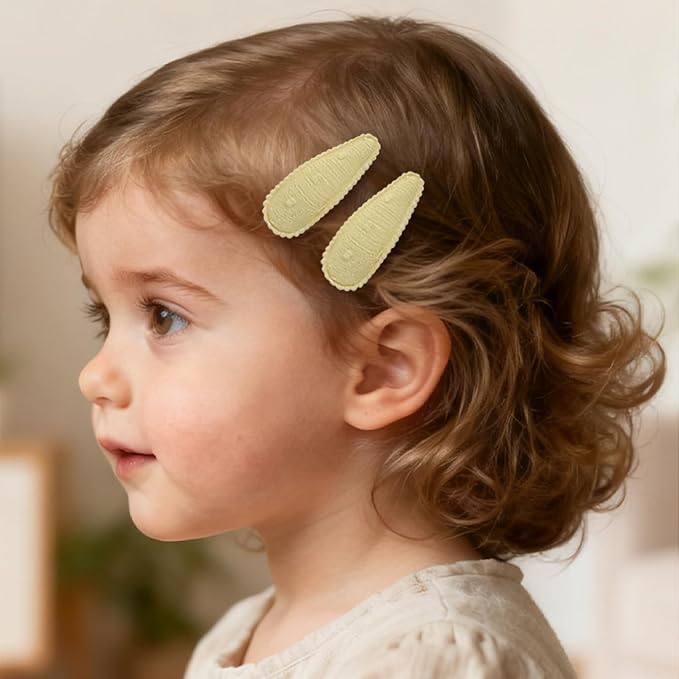 choicbaby 8pcs Baby Girl Hair Bow Clips Set, Yellow Toddler Hair Clips Boutique Grosgrain Ribbon Bow Hair Barrettes Accessories for Infant Toddler Kids