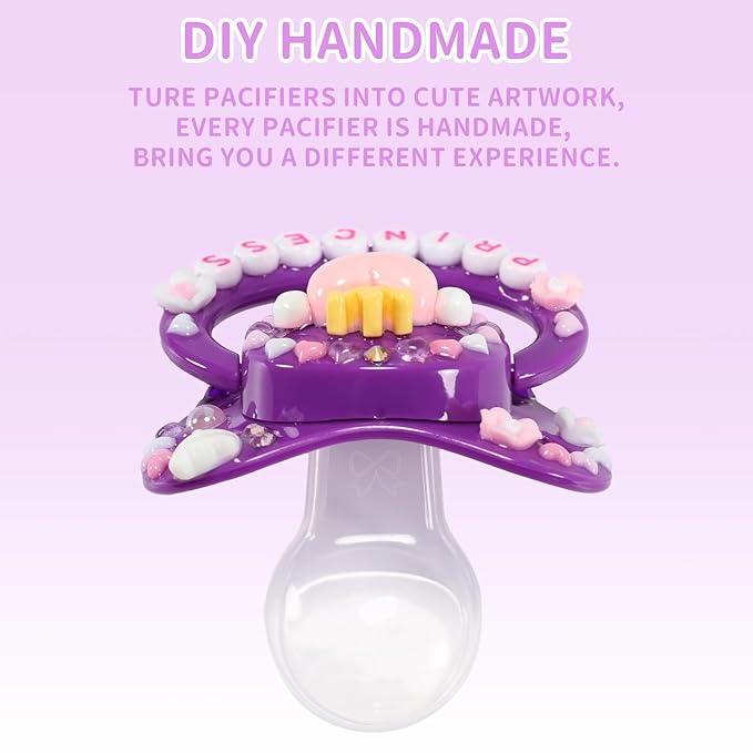 CutiePlusU Adult Sized Pacifier Dummy Big Shield DIY Handmade Darkpurple