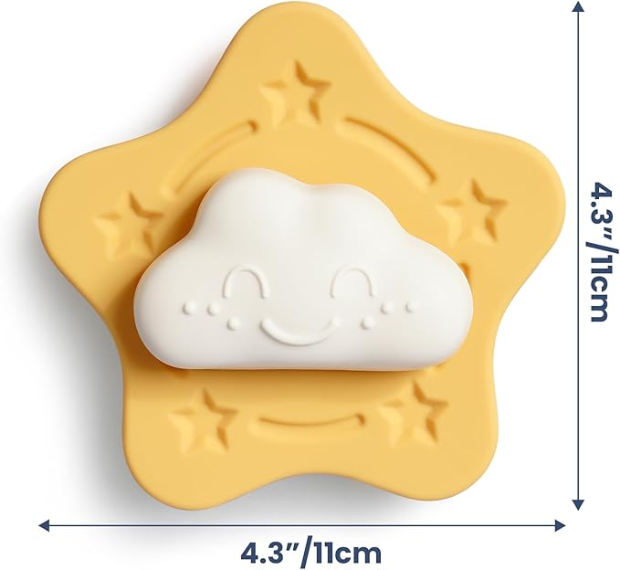 Silicone Suction Spinner Toy for Toddlers, Cloud & Star Design Sensory Spinning Toy with Suction Cup for Windows, Tubs, Airplane Travel, Highchair, BPA-Free Teething-Safe Baby Fidget Toy