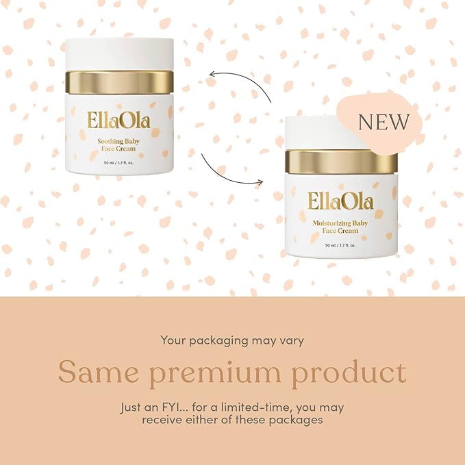 ELLAOLA 96 Hour Deep Moisturizing Baby Face Cream for Dry, Eczema Prone & Sensitive Skin - Daily Organic Face Lotion Nourishes & Hydrates, Fragrance Free | 1.7 fl. oz.