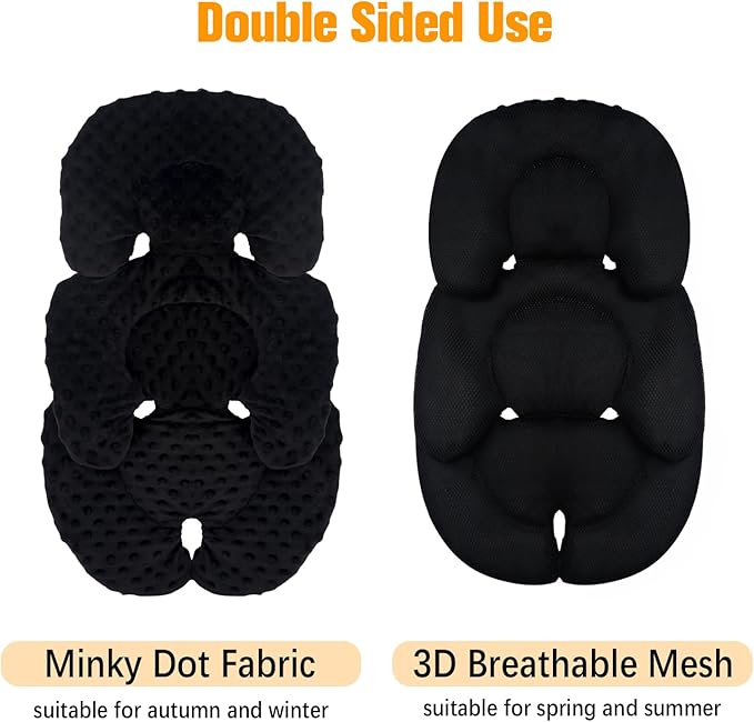 KAKIBLIN Infant Car Seat Insert, Carseat Insert Support for Newborn, Infant Car Seat Cushion Head Support for Baby Girls Boys,3D Air Mesh Baby CarSeat Cushion for CarSeats, Bouncer, Strollers, Swing