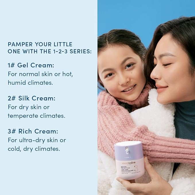 Evereden Protecting Baby Face Cream Series - No.1 Gel, No.2 Silk and No.3 Rich - Nourishing, Fragrance-Free Moisturizers for All Baby Skin Types & Climates