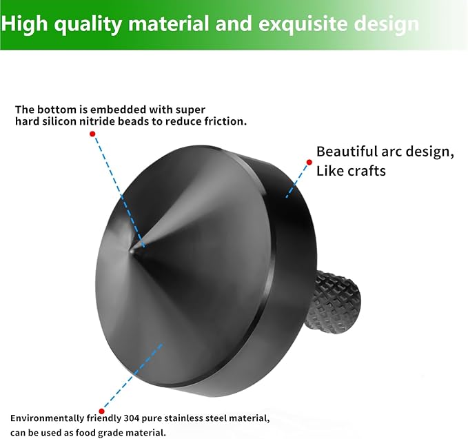 Stainless Steel Spinning Top, Precision Mini Desktop Gyroscope, Kill Time Reduce Stress ADHD Toys, Perfect Balance Gyro (Black Style 1)