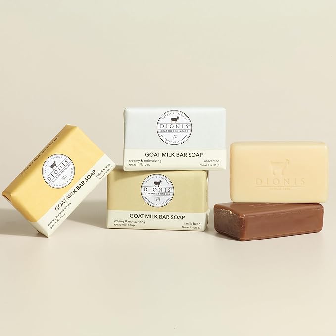 Dionis Goat Milk Warm & Sweet Bar Soap Bundle 3oz (Pack of 3)