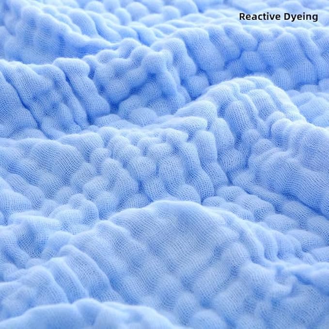 Baby Washcloths – 6 Pack Soft Muslin Cotton Towels for Newborns – Blue & White – Gentle, Reusable Face Cloths Set for Boys – 10x10