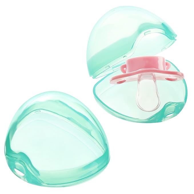 Accmor Pacifier Case, Pacifier Holder Case, Pacifier Container for Travel, BPA Free,Transparent Green, 6 Pack