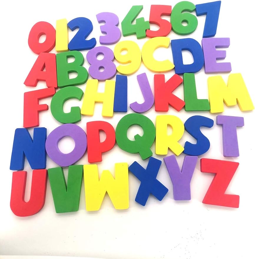 Bath Foam Toys Stick Letters and Numbers for Baby -36pcs Set,Full Set Floating Waterproof Bathroom Alphabet Toys, Bathtub Educational Toy, Promotes Reading and Counting