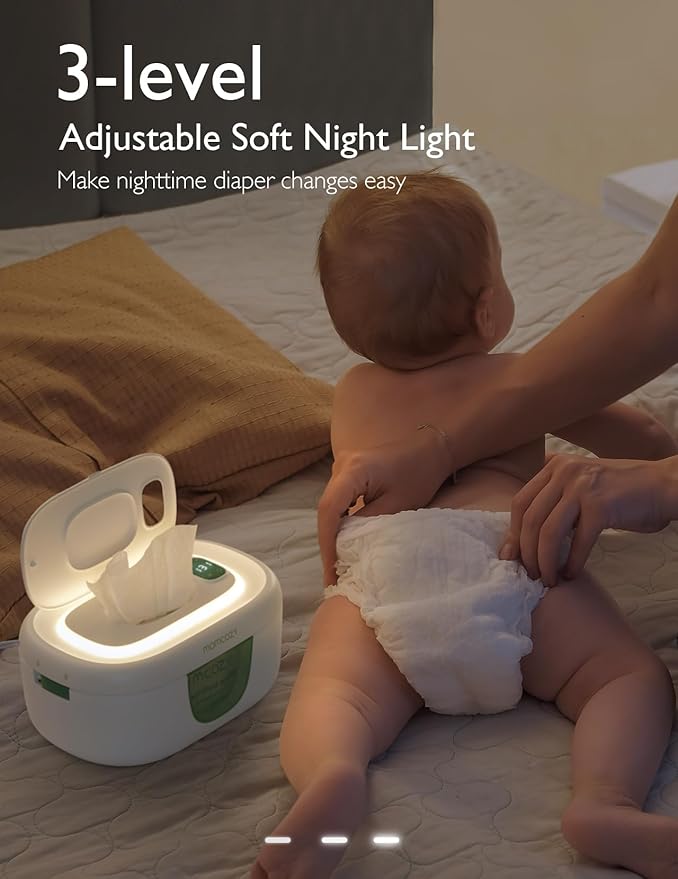 Momcozy Baby Nail File Electric, Gentle Baby Nail Trimmer Electric Rechargable & Momcozy Baby Wipe Warmer, Innovative Spring Design, Large Capacity Wipes Dispenser