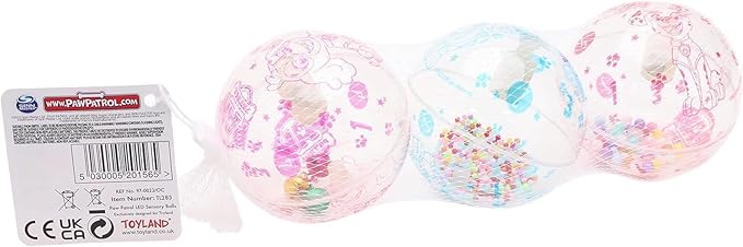 Toyland® Pack of 3 - Paw Patrol 8cm Light Up & Shake Balls – Paw Patrol Baby Toys - Toddler Sensory Toys - Suitable from 18 Months +