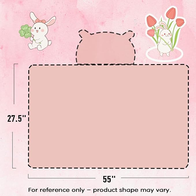 Toddler Baby Bath Towel with Hood 27.5"X55" Ultra Absorbent Soft Cozy Comfort Bathrobe Blanket, 0-6 Years Infant Shower Towel for Girls & Boys(Rainbow Pink)