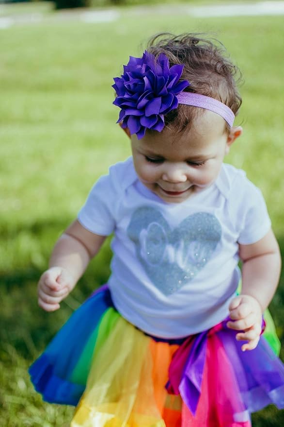 Purple Black Girl Baby Flower Headbands Rhinestone Flower Princess.(FD83) (Purple Black)