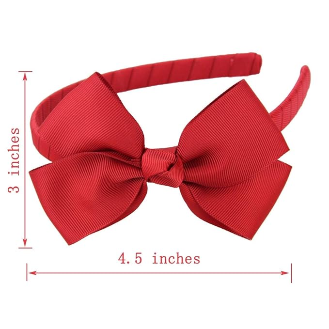 7Rainbows Cute Light Pink Bow Headband for Girls Toddlers.