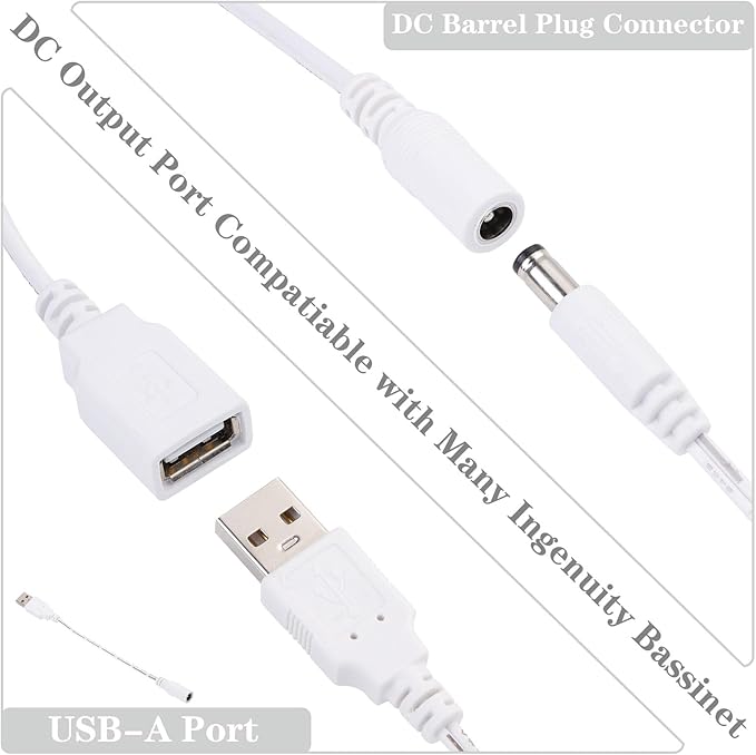 CSDWELL Baby Swing Power Cord USB,Baby Swing Charger USB,Compatible with Ingenuity Swing for InLighten,InLighten Soothing,Anyway Sway,ConvertMe,Swing n Go Deluxe,SimpleComfort,Cozy Spot,Every Season