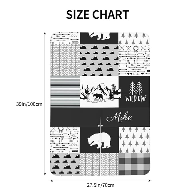 Personalized Woodland Theme Baby Car Seat Canopy for Babies with Name, Custom Bear Baby Car Seat Covers for Boys Girls, Opening Minky Nursing Breastfeeding Cover Infant Carseat Canopies for Newborn