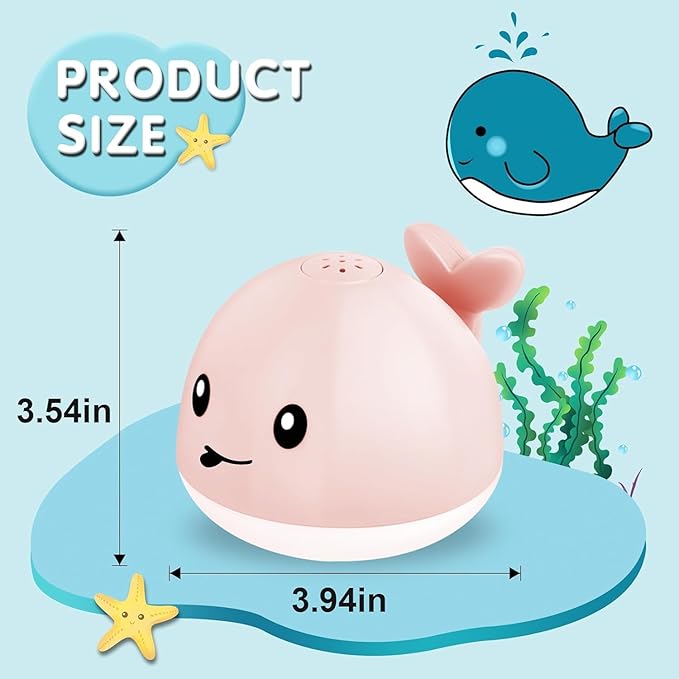 Gigilli Baby Bath Toys, Bath Toys for Kids Ages 1-3, 1 Year Old Girl Gift, Baby Easter Basket Stuffers 6-12-18 Months Light Up Whale Bath Toy Sprinkler Toddler Birthday Bathtub Fountain Pool Water Toy