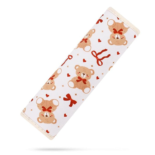 YR Seat Belt Cover for Kids, Soft Comfort Seat Belt Cushion for Children, Cute Cartoon Pattern Car Seat Belt Pads Cover for Girls and Boys, 1 Pack (Cute Bear)