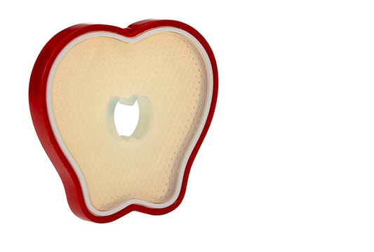 Nuby 100% Silicone Fruit Teether, Apple, 3M+