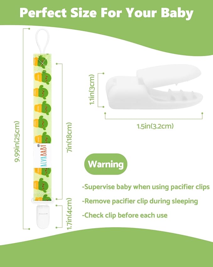 ALVABABY Pacifier Clips 8 Pack Pacifier Binky Paci Holder Leashes for Teethers 8DBP10A