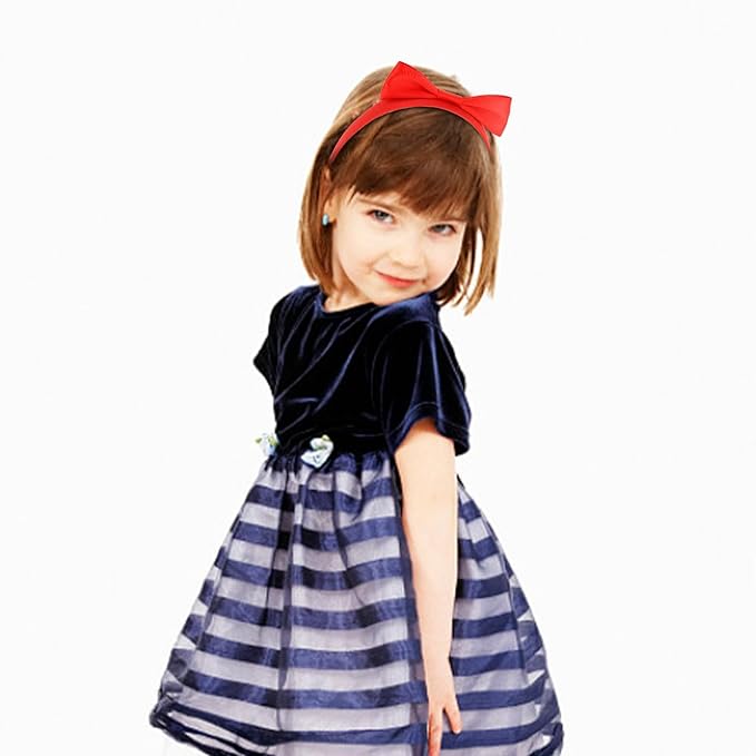 Semato Red Bow Headband for Girls Red Bow for Hair Headbands Bow Hair Accessories for Baby Girls