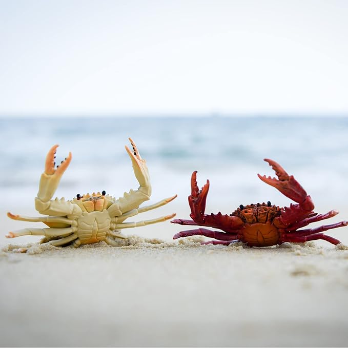 Gemini&Genius Crabs Animal Figures Marine Toys Realistic Sea Animal Action Figures Ocean Model Toy Stocking Stuffers, Role Play, Swim, Bath Toys for Kids