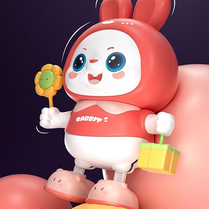 Musical Dance Bunny Toy Heads Up Training Electronic Dancing Bunny Toy for Home Outdoor (P-Ink)