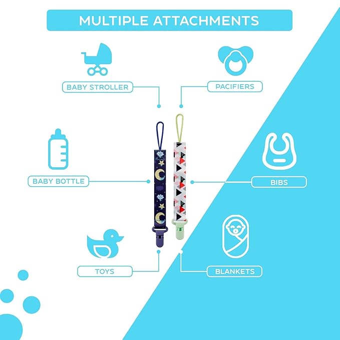 12 Pack Minimalist Neutral Baby Pacifier Clip, Modern Simple Design Pacifier Holder, Unisex for Boys Girls, Secure Clip, Stylish Baby Gift (Multicolor E 25.5cm)