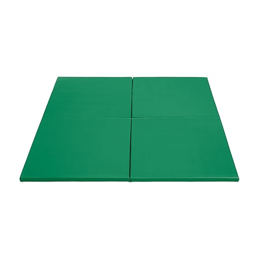 ECR4Kids SoftZone Play Patch Activity Mat Squares, Modular Playmat, Green, 4-Pack