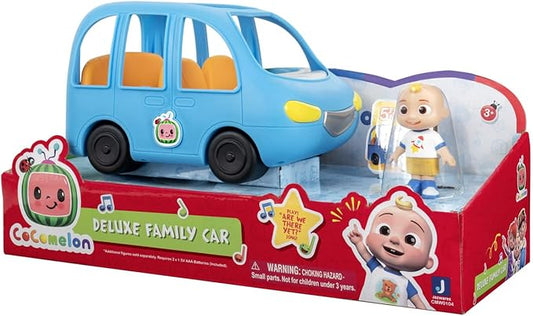 CoComelon Family Fun Car, with Sounds - Includes JJ - Plays Clip of Song, are We There Yet - Toys for Kids, Toddlers, and Preschoolers