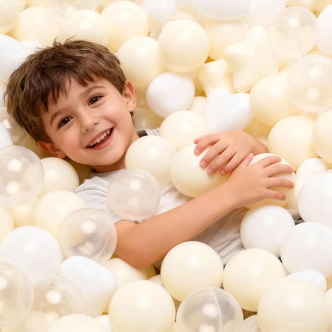 GOGOSO Ball Pit Balls,Plastics Balls for Ball Pit, Stars Hearts Shape for PastelBall for Toddlers Kids
